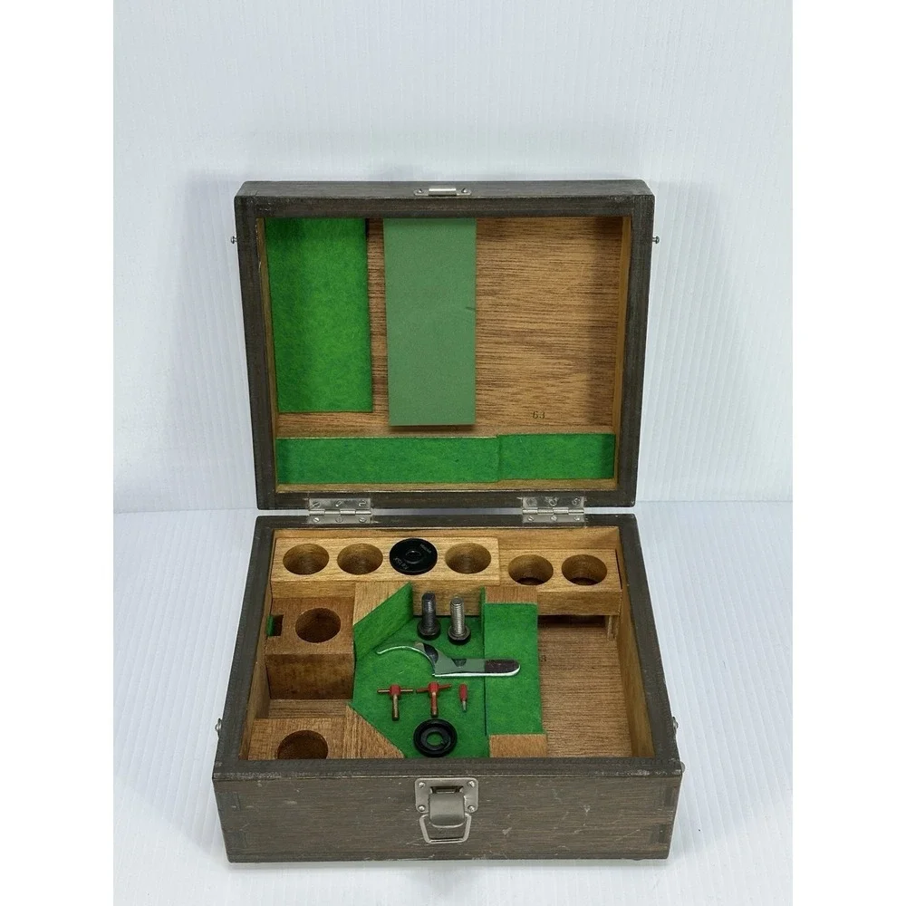 Vintage Wood Wooden Microscope Accessories Box Carrying Case